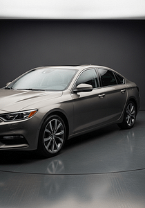 Sleek silver sedan with tinted windows in studio setting, premium auto window tint Calgary.